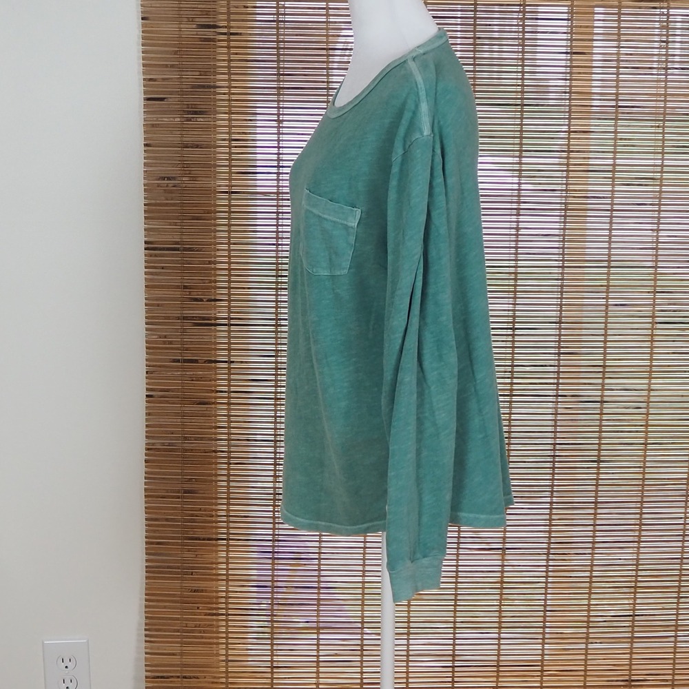 Marine Layer Long Sleeve Pocket Tee Mens M/L Green 100% Cotton Slub